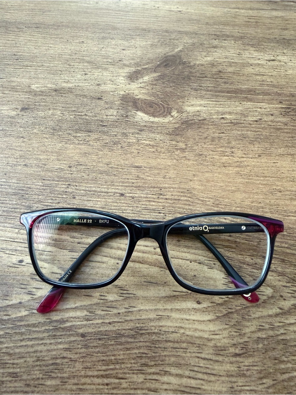 ETNIA BARCELONA “HALLE 22” BKFU Black Fuchsia Eyeglasses FRAMES 54-16-140